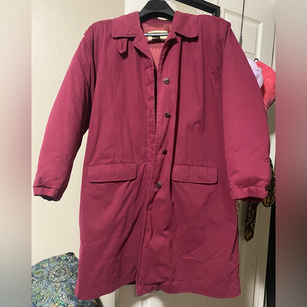 Eddie Bauer Since 1920 Maroon Down Coat with buttons- size xl